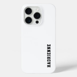 Modern Black White Monogram Name iPhone 15 Pro Case