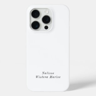 Modern Black White Monogram Name iPhone 15 Pro Case