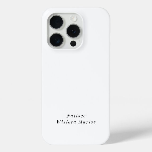 Modern Black White Monogram Name Case-Mate iPhone Case (Back)