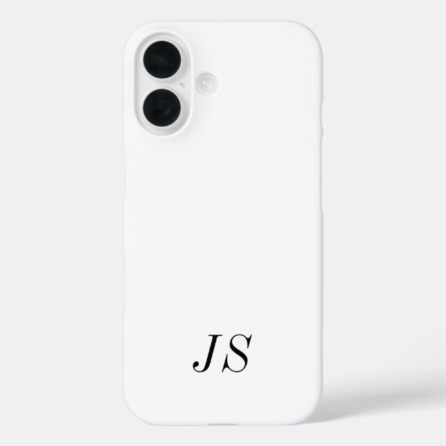 Modern Black White Monogram Name Case-Mate iPhone Case (Back)