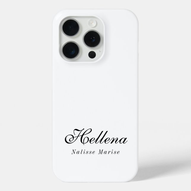 Modern Black White Monogram Name Case-Mate iPhone Case (Back)