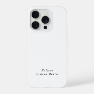 Modern Black White Monogram Name iPhone 15 Pro Case
