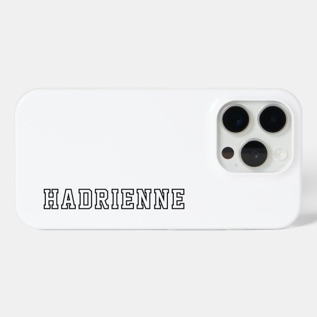 Modern Black White Monogram Outline Name Case-Mate iPhone Case (Back (Horizontal))