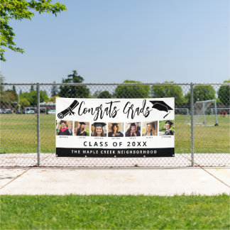 Modern Black White Neighbourhood Graduation 7 Phot Banner