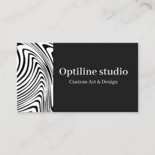 Modern Black White Op Art Business Card
