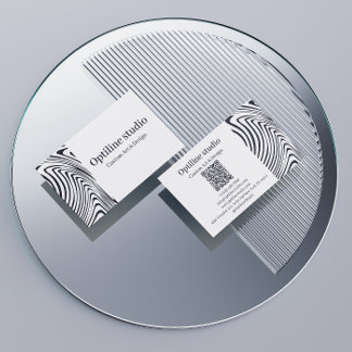 Modern Black White Op Art Business Card