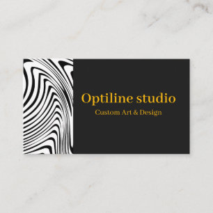 Modern Black White Op Art Business Card