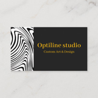 Modern Black White Op Art Business Card