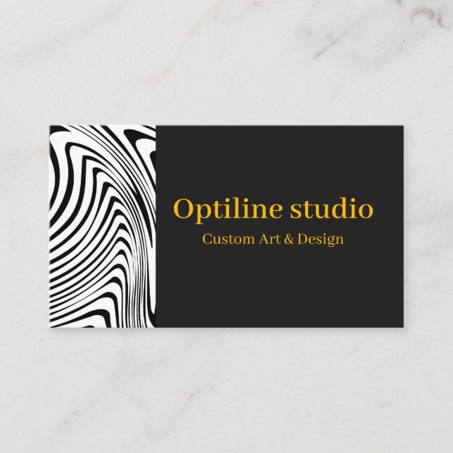 Modern Black White Op Art Business Card (Front)