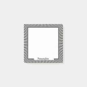 Modern Black White Optical Illusion Stripe Design Post-it Notes