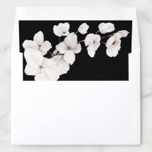 Modern Black White Orchid Floral Wedding