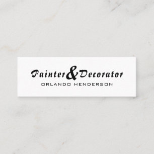 Modern Black & White Painter & Decorator Mini Business Card