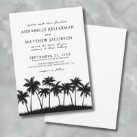 Modern Black White Palm Tree Tropical Wedding