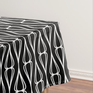 Modern Black White Pattern  Tablecloth