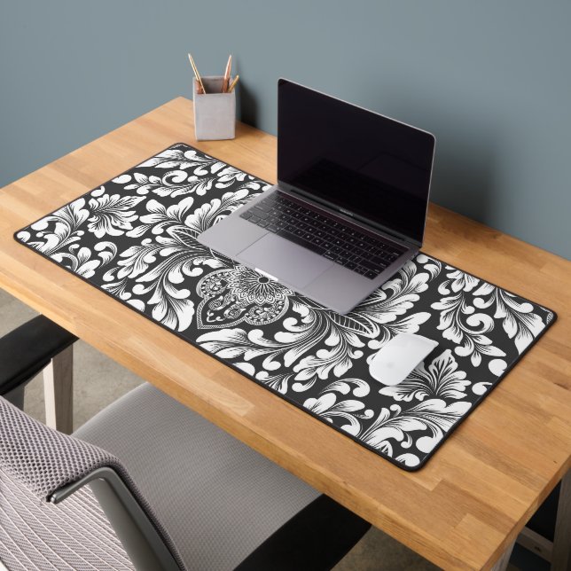modern black & white patterned  desk mat (Office 2)