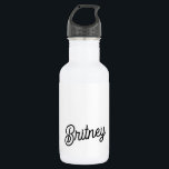 Modern Black White Personalised Monogram and Name  532 Ml Water Bottle<br><div class="desc">The Modern Black White Personalised Monogram and Name Stainless Steel Water Bottle would be a sleek and functional accessory. The black and white design with personalised details adds a touch of elegance, while the stainless steel construction ensures durability and insulation for keeping drinks hot or cold. It's perfect for daily...</div>