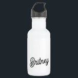 Modern Black White Personalised Monogram and Name  532 Ml Water Bottle<br><div class="desc">The Modern Black White Personalised Monogram and Name Stainless Steel Water Bottle would be a sleek and functional accessory. The black and white design with personalised details adds a touch of elegance, while the stainless steel construction ensures durability and insulation for keeping drinks hot or cold. It's perfect for daily...</div>