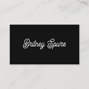 Modern Black White Personalised Monogram and Name Business Card