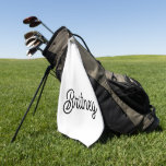 Modern Black White Personalised Monogram and Name  Golf Towel<br><div class="desc">The Modern Black White Personalised Monogram and Name Golf Towel would be a stylish and practical accessory for any golfer. The elegant black and white design, personalised with your monogram and name, adds a touch of sophistication to your golfing gear. It's perfect for keeping your clubs and hands clean on...</div>