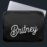 Modern Black White Personalised Monogram and Name  Laptop Sleeve<br><div class="desc">The Modern Black White Personalised Monogram and Name Laptop Sleeve would be a stylish and protective accessory for your laptop. The sleek black and white design, combined with personalised details, adds a touch of sophistication while safeguarding your device. It’s ideal for both professional and personal use, providing a blend of...</div>