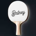 Modern Black White Personalised Monogram and Name  Ping Pong Paddle<br><div class="desc">The Modern Black White Personalised Monogram and Name Ping Pong Paddle would be a great way to combine style and performance. The sleek black and white design with personalised details makes it a standout piece for both casual and competitive play. If you have any specific design preferences or need help...</div>
