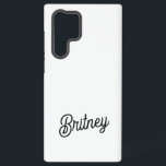 Modern Black White Personalised Monogram and Name  Samsung Galaxy Case<br><div class="desc">The Modern Black White Personalised Monogram and Name Samsung Galaxy S22 Ultra Case would be a stylish and functional accessory for your phone. The black and white design, personalised with your monogram and name, adds a touch of elegance while providing robust protection for your device. It's perfect for showcasing your...</div>