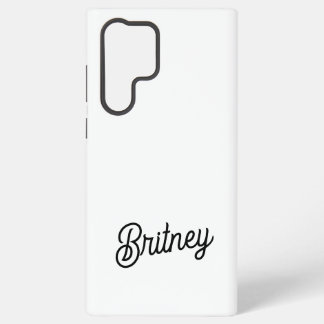 Modern Black White Personalised Monogram and Name  Samsung Galaxy Case