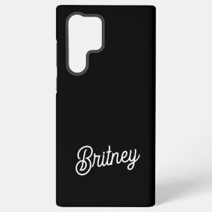 Modern Black White Personalised Monogram and Name  Samsung Galaxy Case