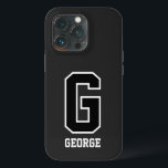 Modern Black White Personalised Monogram For Him iPhone 13 Pro Case<br><div class="desc">Protect his phone in style with this sleek monogram design. Fully customisable—update initials,  colours,  and background to match his personality. A practical and stylish gift he’ll use every day. Personalise today and make it uniquely his!</div>