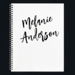 Modern Black White Personalised Monogram Name  Notebook<br><div class="desc">The Modern Black White Personalised Monogram and Name Notebook is a sophisticated choice for organising your thoughts and ideas. Featuring a sleek black and white design with your personalised monogram, this notebook is perfect for both professional and personal use. If you have any specific design elements or customisation preferences in...</div>