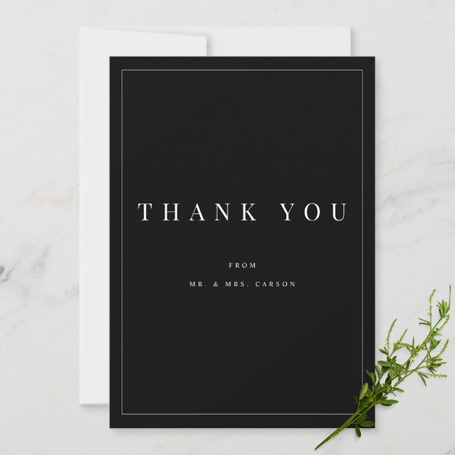 Modern Black & White Personalised Thank you Card (Creator Uploaded)
