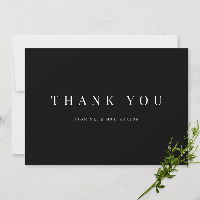 Modern Black & White Personalised Thank you Card (Creator Uploaded)