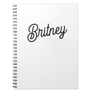 Modern Black White Personalized Monogram and Name  Notebook