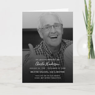 Modern Black & White Photo 4-Page Funeral Program Programme