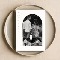 Modern Black & White Photo Collage Save The Date