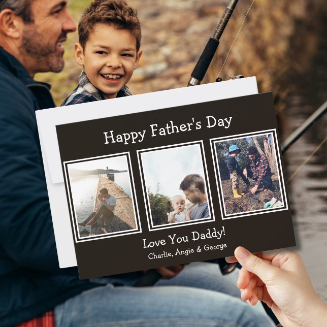 Modern Black White Photo Dad Card (Creator Uploaded)