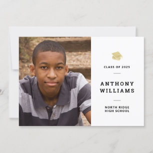 Modern Black & White Photo Graduation Invitation