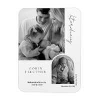 Modern Black & White Photo Inset Birth
