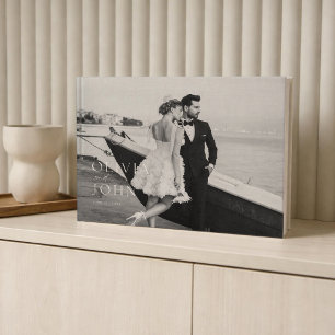 Modern Black & White Photo Wedding Guest Book