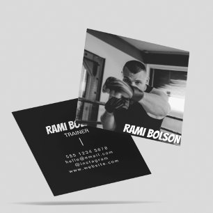 Modern Black & White Photography Professional Square Business Card