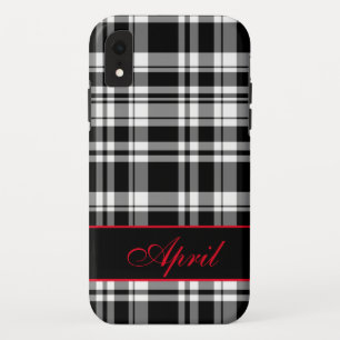 Modern Black White Plaid pattern Case-Mate iPhone Case