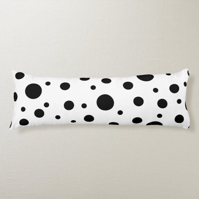 Modern Black White Polka Dot Body Cushion (Front)