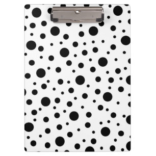 Modern Black White Polka Dot Clipboard