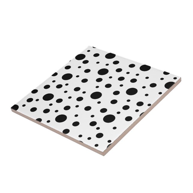 Modern Black White Polka Dot Tile (Side)