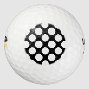 Modern Black White Polka Dots Pattern Golf Balls