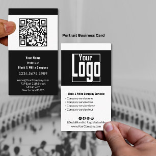 Modern Black & White Portrait Business Card