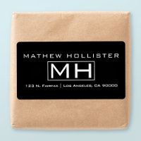 Modern Black & White Professional Monogrammed
