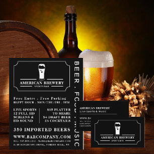 Modern Black & White, Pub/Brewery Business Card