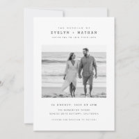 Modern Black & White QR Code Photo Wedding