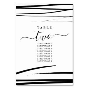 Modern Black White QR Code Wedding Program Table Number